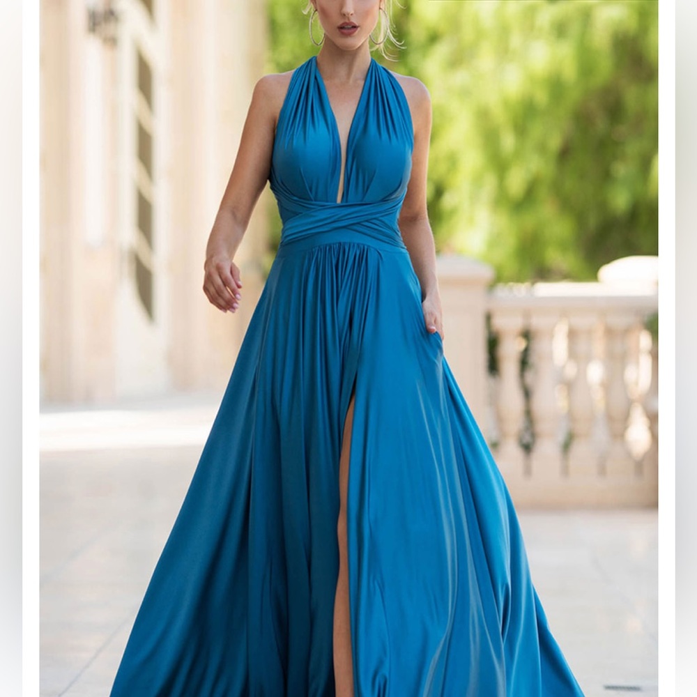 open lace back dress Long Halter Prom Dress with Bead-Trimmed Cut Outs Neon Orange / 2XLarge